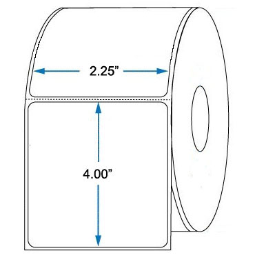 Zebra 2.25" x 4" DT Labels